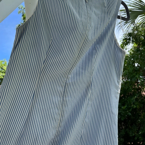 London fog size 6 blue and white stripe dress with white lace details - Picture 5 of 7